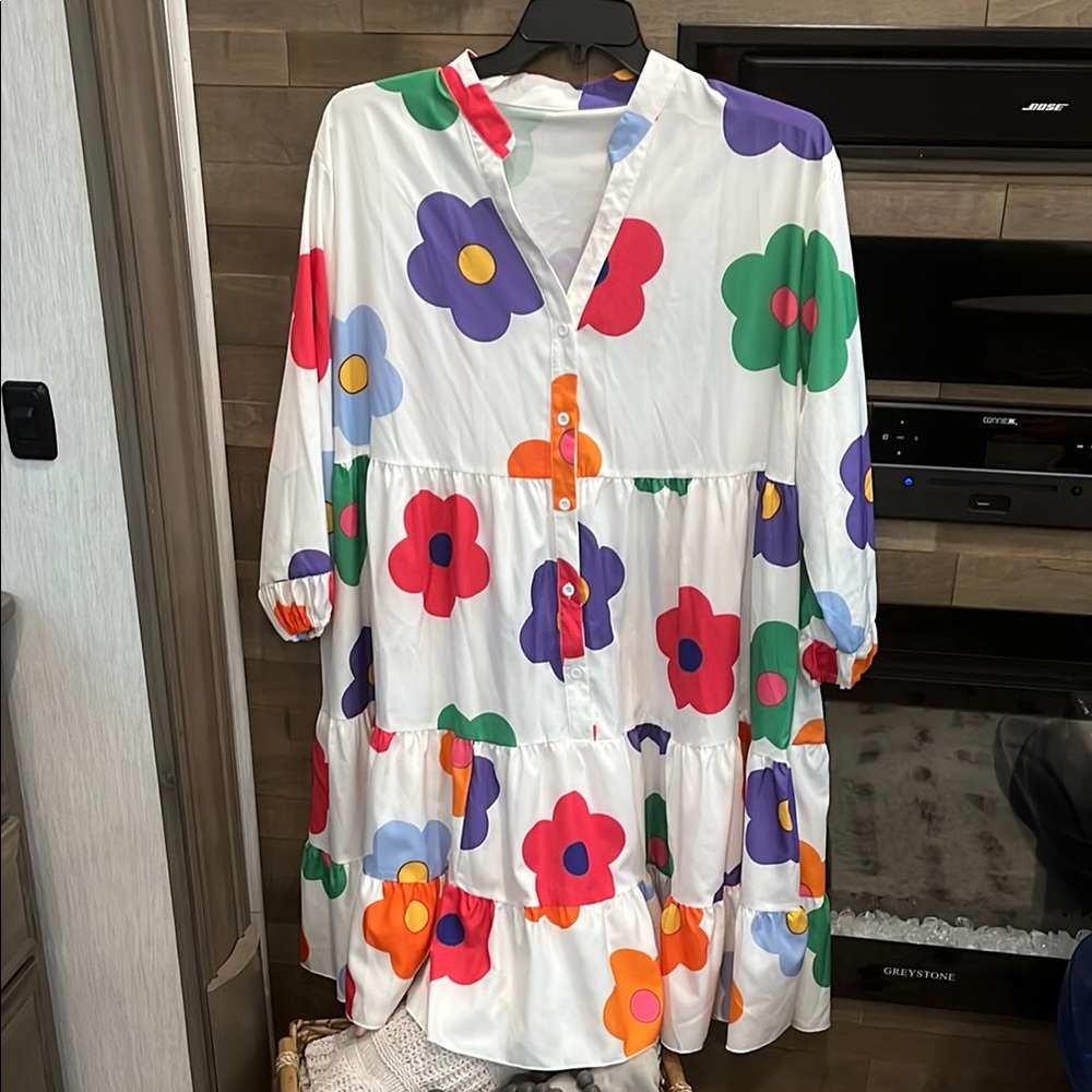 Colorful Floral Kids Dress